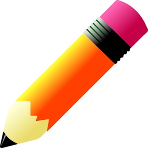 Pencil Clipart Image - Short Stubby Orange Pencil