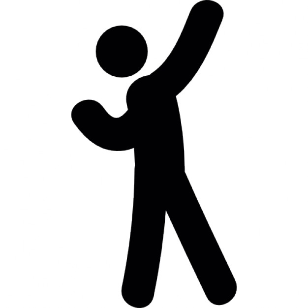 Standing man silhouette throwing something Icons | Free Download