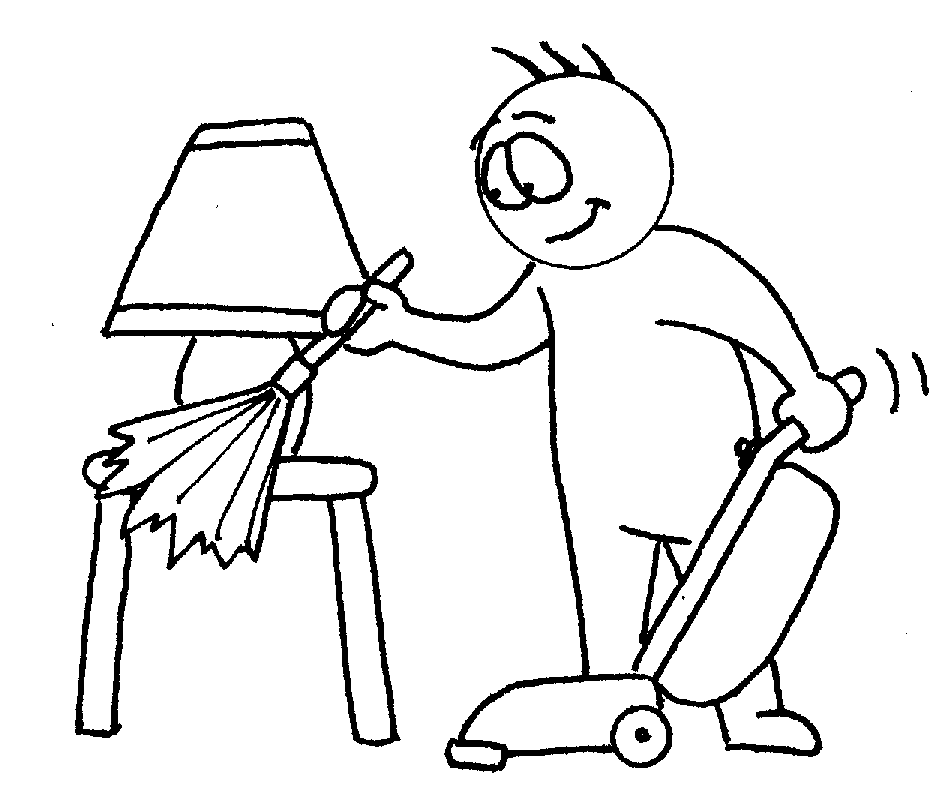 Cleaning the house clipart black and white - ClipartFox
