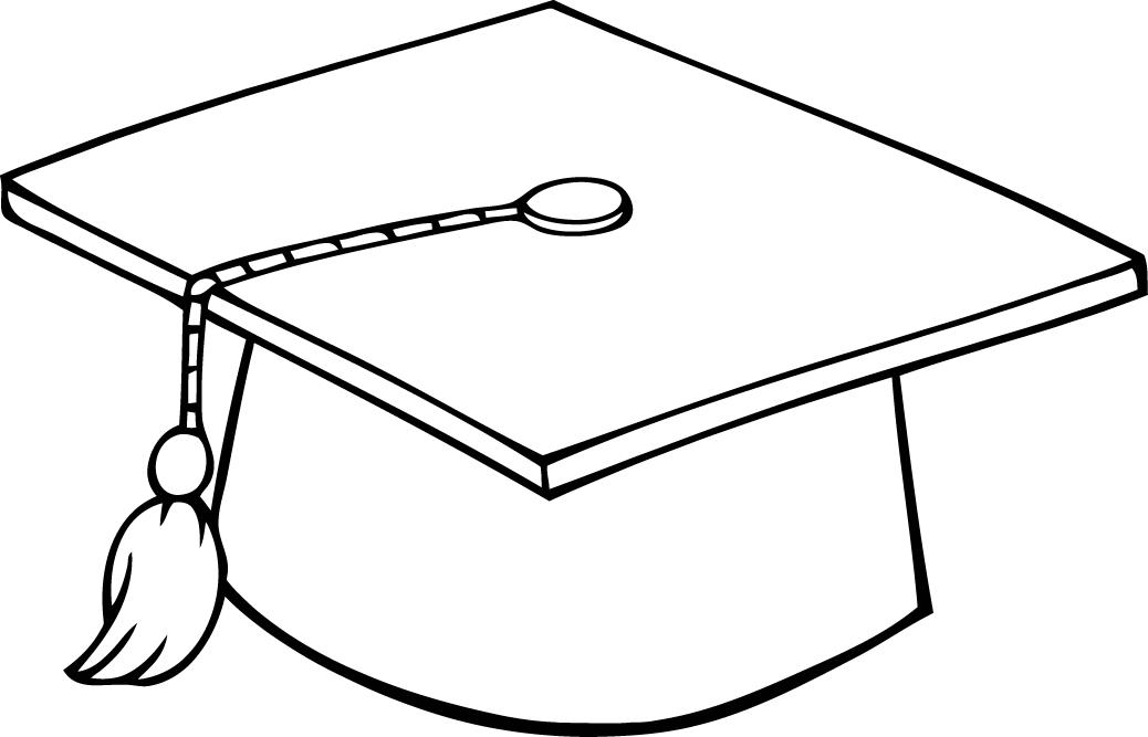 free graduation cap clipart black and white - photo #9