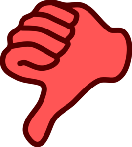 Red Thumbs Down Clip Art - vector clip art online ...