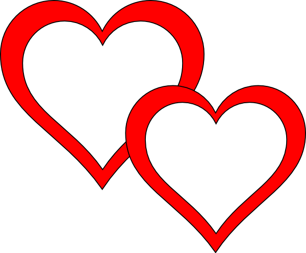 2 hearts clip art