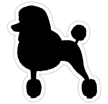 Standard Poodle Silhouette (Black with Fancy Haircut)" Stickers by ...