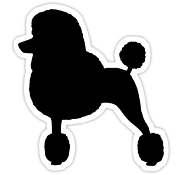 1,251 views Standard Poodle Silhouette (Black with Fancy Haircut)" Stickers by ...