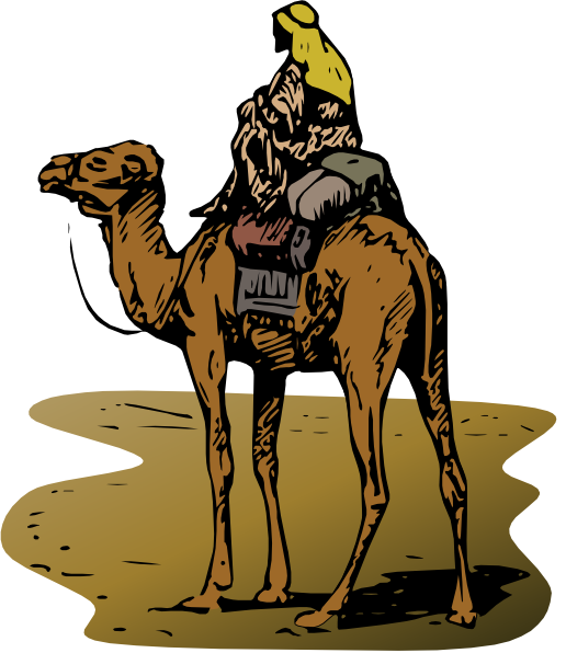 Person Riding Camel clip art Free Vector