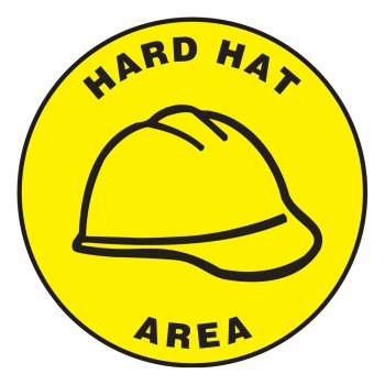 Hard Hat Area Slip-Gard(TM) Floor Sign - SGN835 | New Pig
