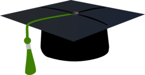 Graduation Hat With Green Tassle Clip Art - vector ...