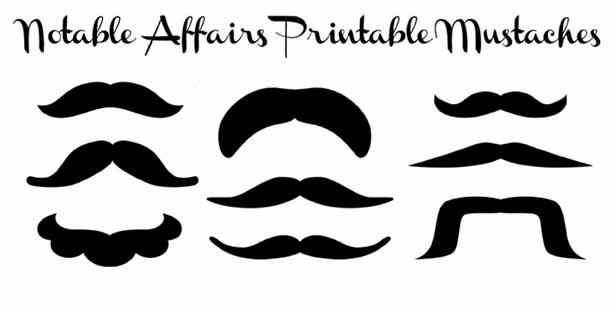 PRINTABLE Mustaches Great for weddings parties showers 