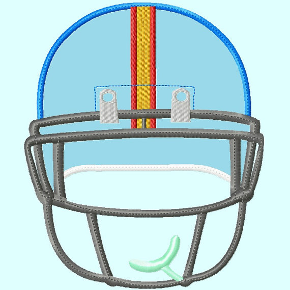 Front Football Helmet Applique Embroidery by LunaEmbroidery