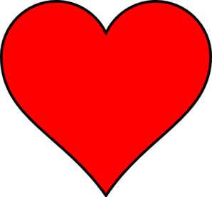 Red Heart With Thin Black Outline Clip Art - vector ...