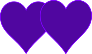 Double Lined Purple Hearts Clip Art - vector clip art ...