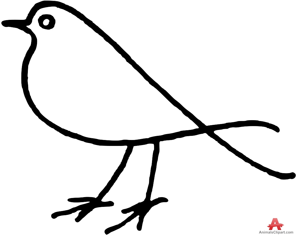 Outline Clipart of Bird | Free Clipart Design Download