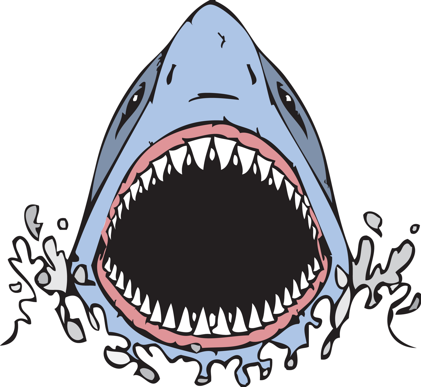 Great white shark mouth open clipart