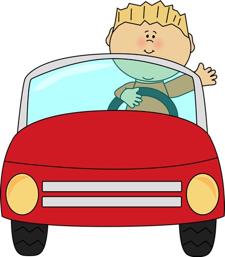 Kids getting in the car clipart