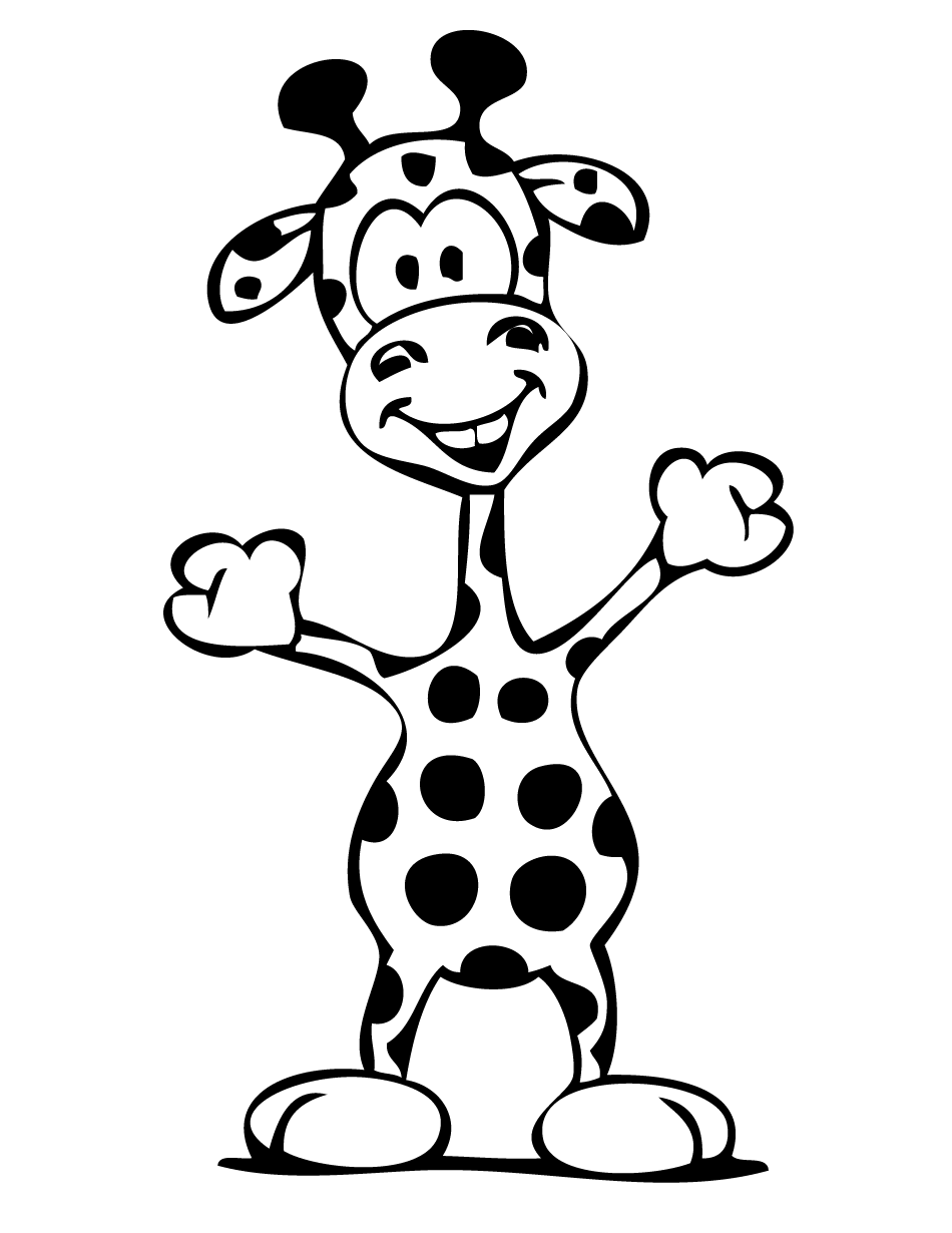 Happy Giraffe Coloring Page | Free Printable Coloring Pages