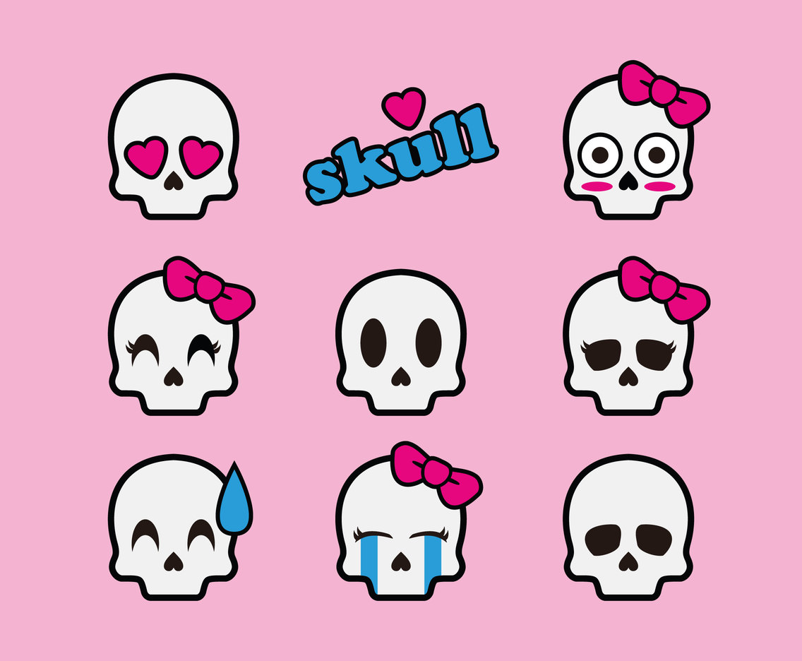 Cute Cartoon Skull Vector Vector Art & Graphics | freevector.com