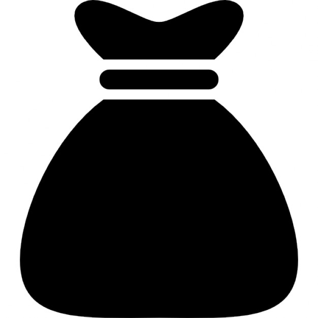 Money bag black shape Icons | Free Download