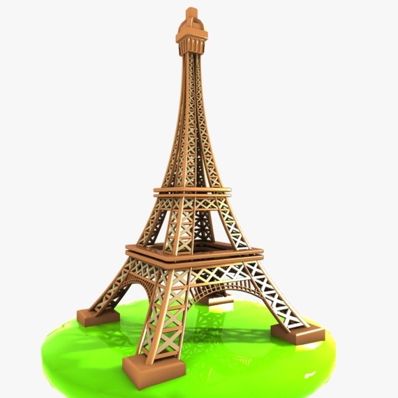 Eiffel Tower Cute Cartoon Clipart - Free to use Clip Art Resource
