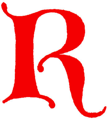 Clip-art: calligraphic decorative initial capital letter R from ...