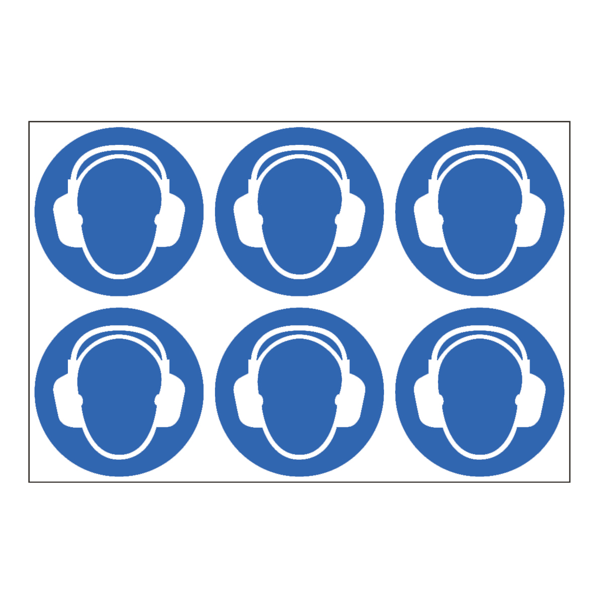 Ear Defenders Symbol (24 Pack) 6 To Sheet Safety Labels - Safety ...