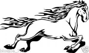 Tribal Flames HORSE Car Vehicle Sticker Decal Graphics