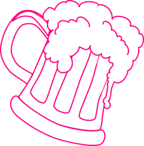 Pink Outline Beer Mug Clip Art Vector Clip Art Online Royalty ...