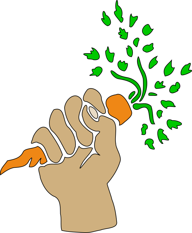 Clipart - Hand holding carrot