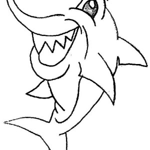 A Simple Drawing of Great White Shark Coloring Page | Kids Play Color