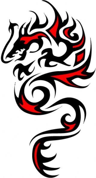 Tribal Dragon Tattoo - ClipArt Best