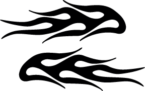 Pair of Car Vehicle Vinyl Graphic Decals Flames #4 | Appealing Signs