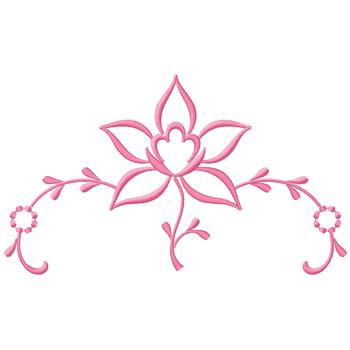 Gunold Embroidery Design: Pink Floral Swirl Outline 5.00 inches H ...