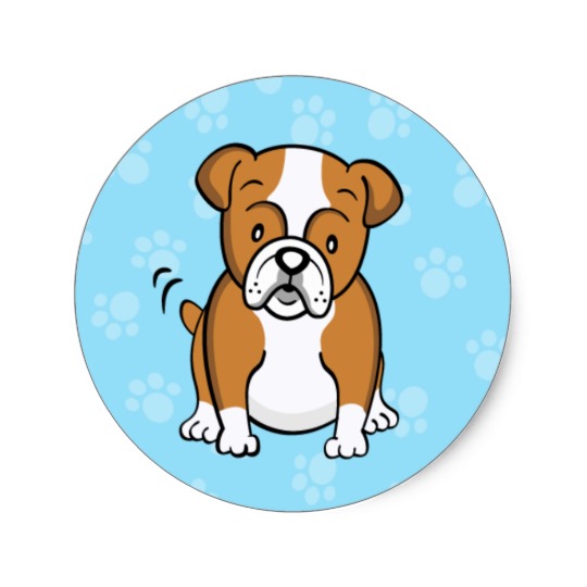 Cute Cartoon Bulldog Sticker | Zazzle