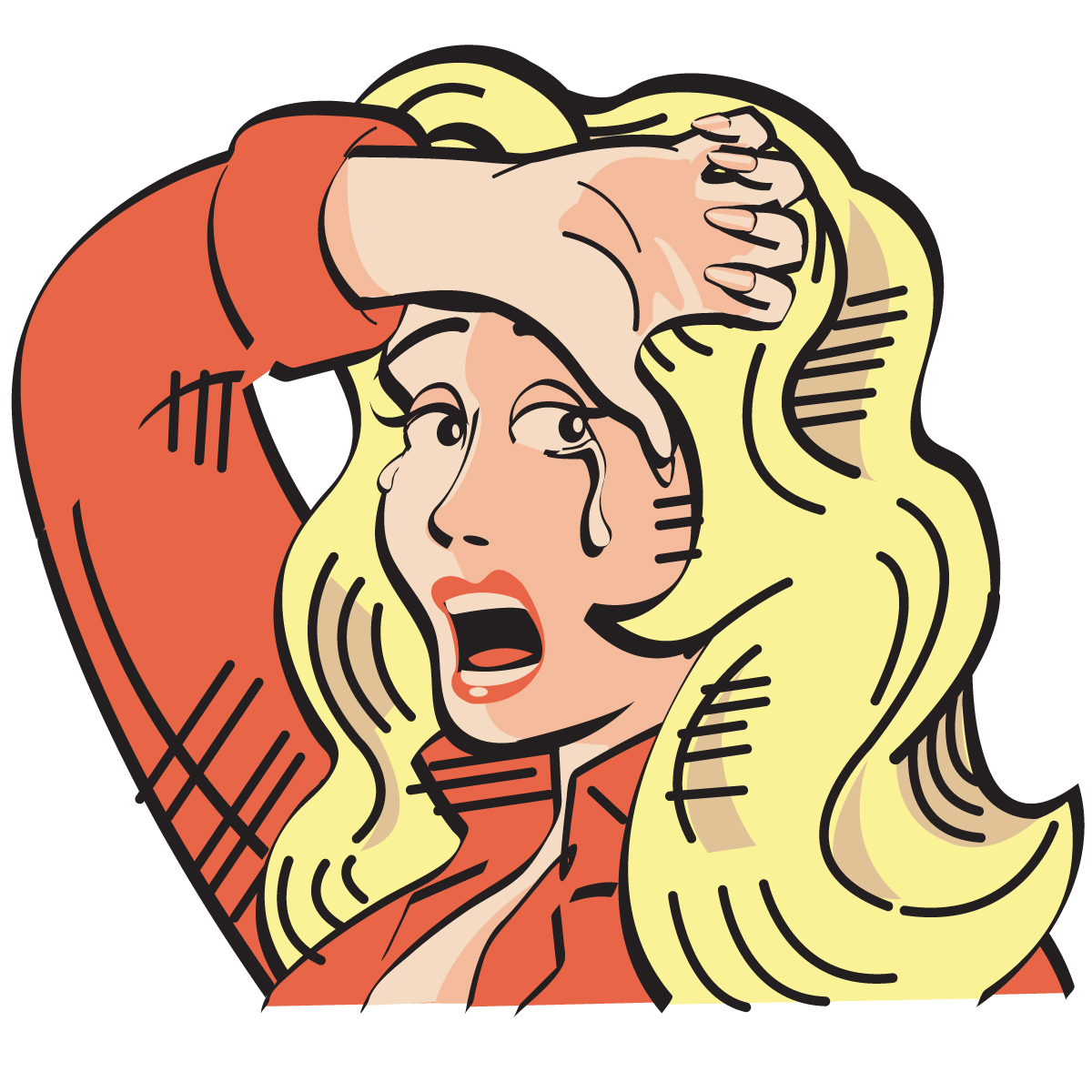 Clipart of girl crying