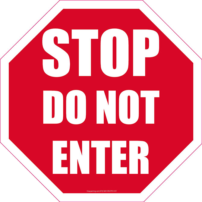 Stop Do Not Enter Floor Sign 18" Octagon