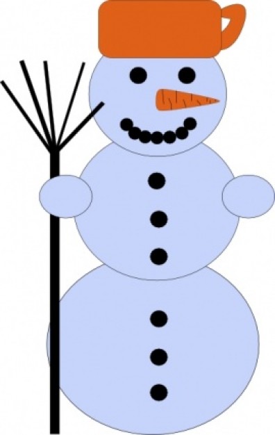 Snowman With Broom clip art | Download free Vector