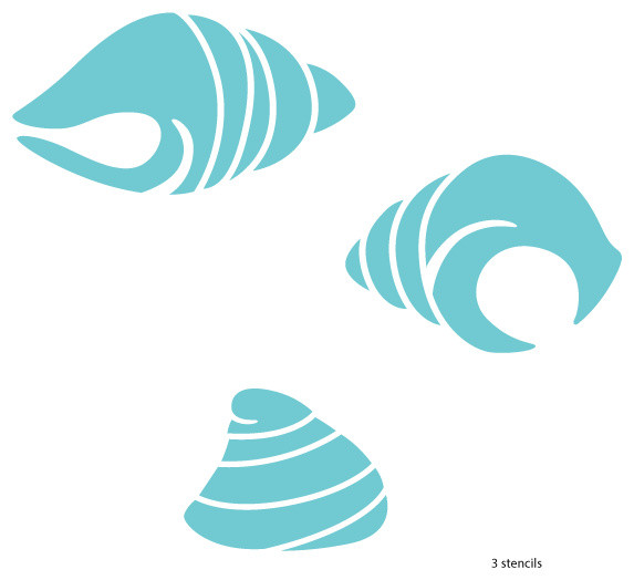 Shell Trio Stencil for Painting - Contemporary - Wall Stencils ...