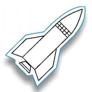 Rocket outline clipart