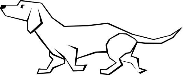 Easy to draw clipart simple running dog
