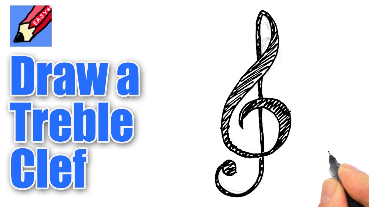 How to draw a Treble Clef Real Easy - YouTube