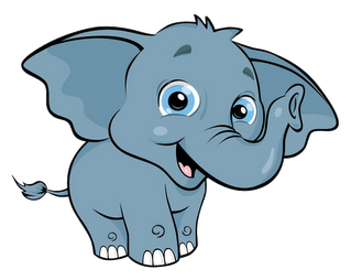 Baby elephant cartoon clipart