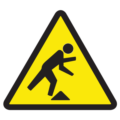 ISO Warning Symbol Labels - Tripping Hazard, Safety Labels | Emedco