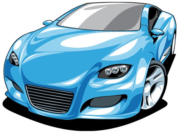 Blue sport car clipart