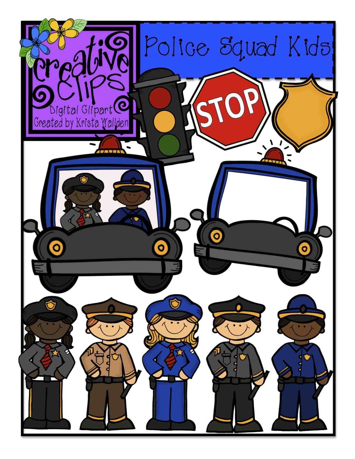 Free kids police clipart