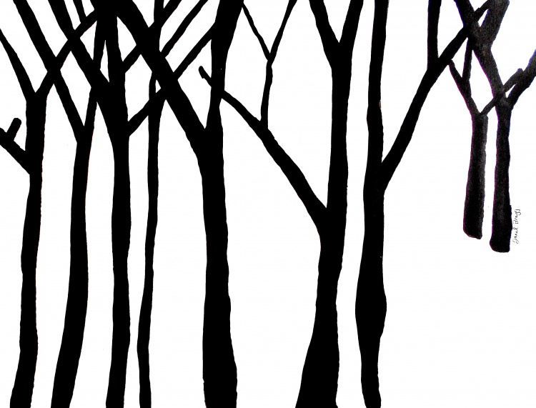 Simple Black And White Tree Drawing - Free Clipart ...