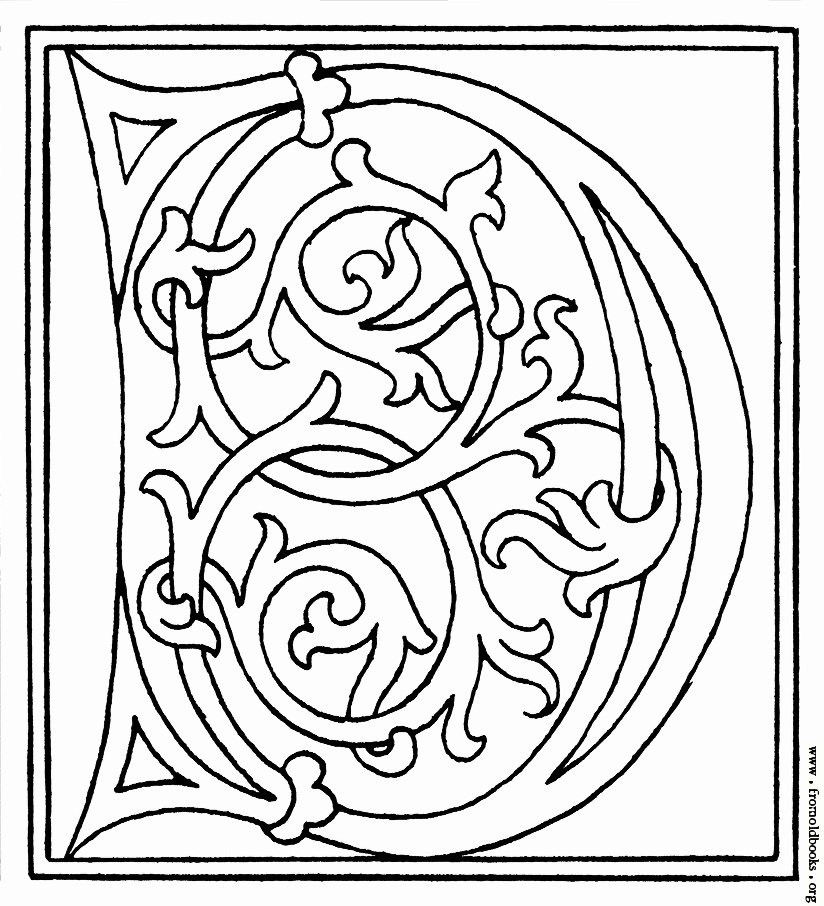 clipart: initial letter D from late 15th century printed book ...