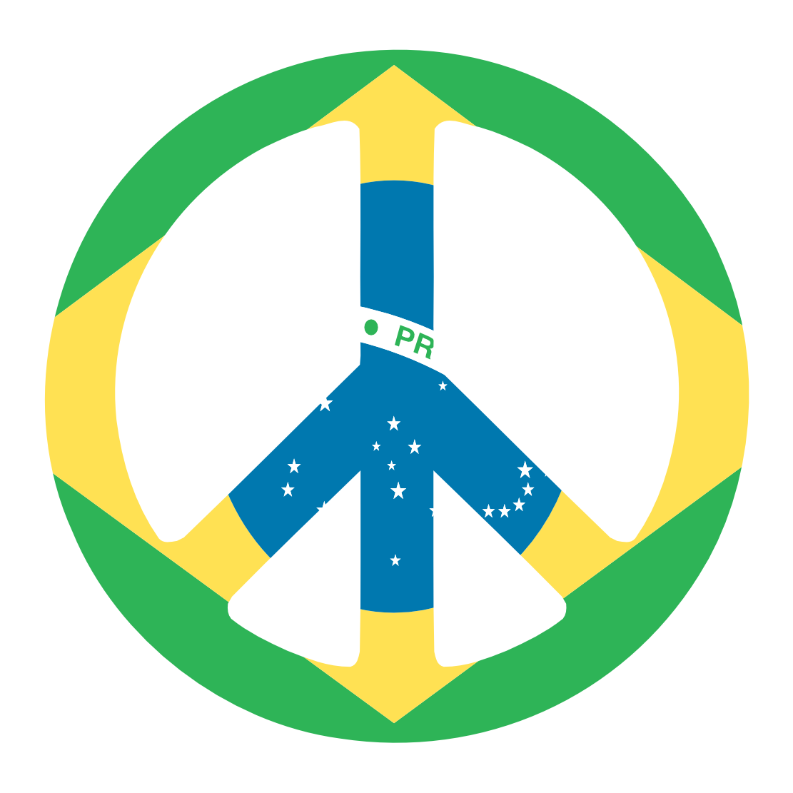 Brazil Flag Peace Sign 2 Tattoo Tatoo scallywag peacesymbol.org ...