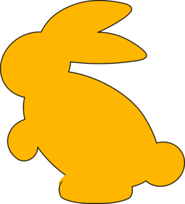 Yellow Bunny Silhouette clip art - vector clip art online, royalty ...