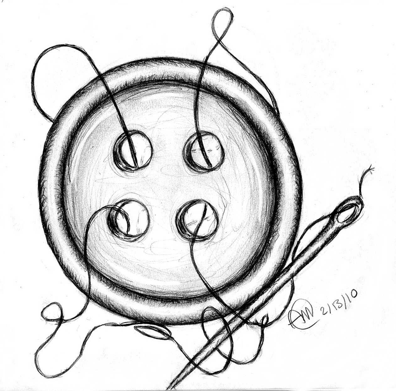 Sketch Art - Sewing Button