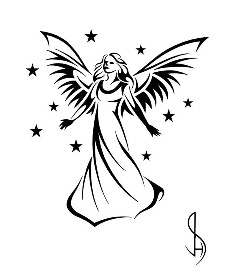 Simple Angel Tattoo Images & Pictures - Becuo