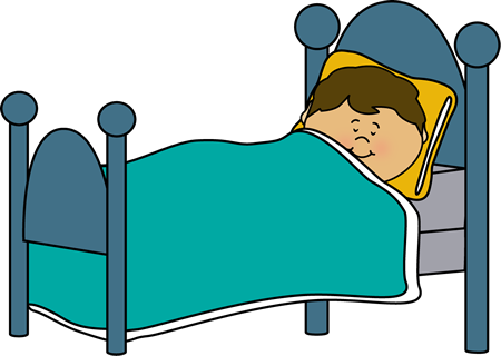 Sleeping in a bed clipart